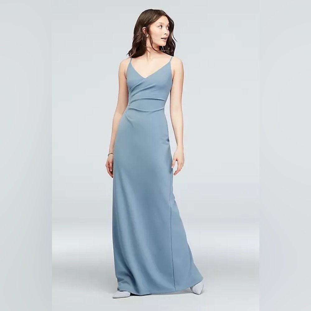 db Studio scoopback stretch crepe sheath dress with ruching 14 NWT